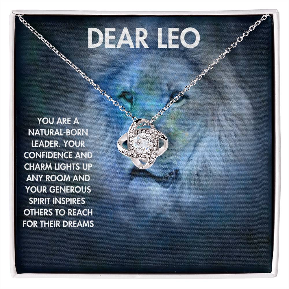 Love Knot Necklace - Dear Leo - Astrological Sign - Gift for Wife, Mother, Daughter, Friend or For Yourself