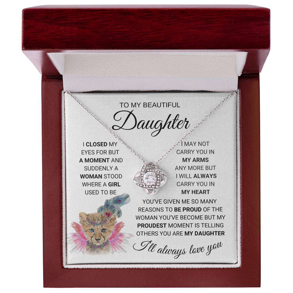 To My Daughter Necklace Lion From Mom or Dad Birthday Christmas Graduation or Just Because