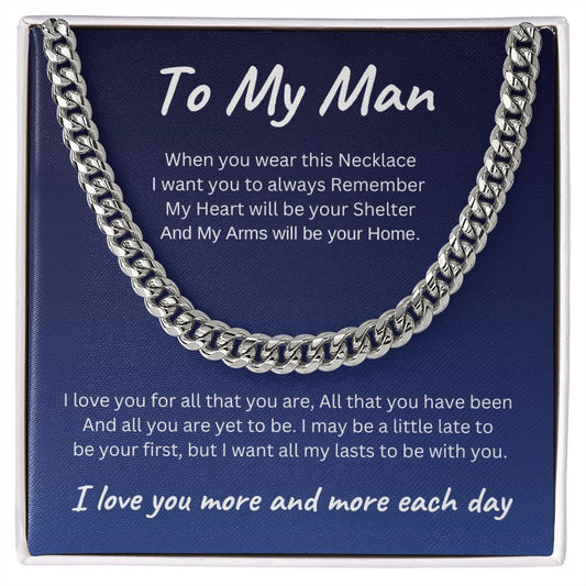 Cuban Link Chain Necklace | To My Man | Soulmate | Boyfriend | Lover | Husband