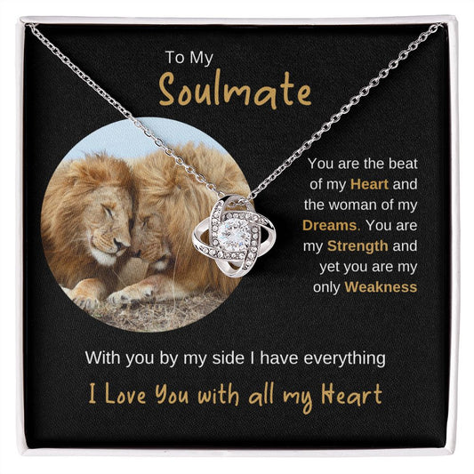 Love Knot Necklace | Lion Hug | Soulmate Gift | Wife | Girlfriend | Lover | Birthday | Anniversary