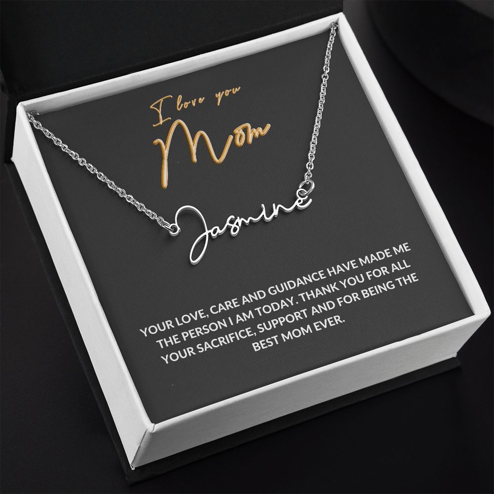 Signature Name Necklace | Love You Mom