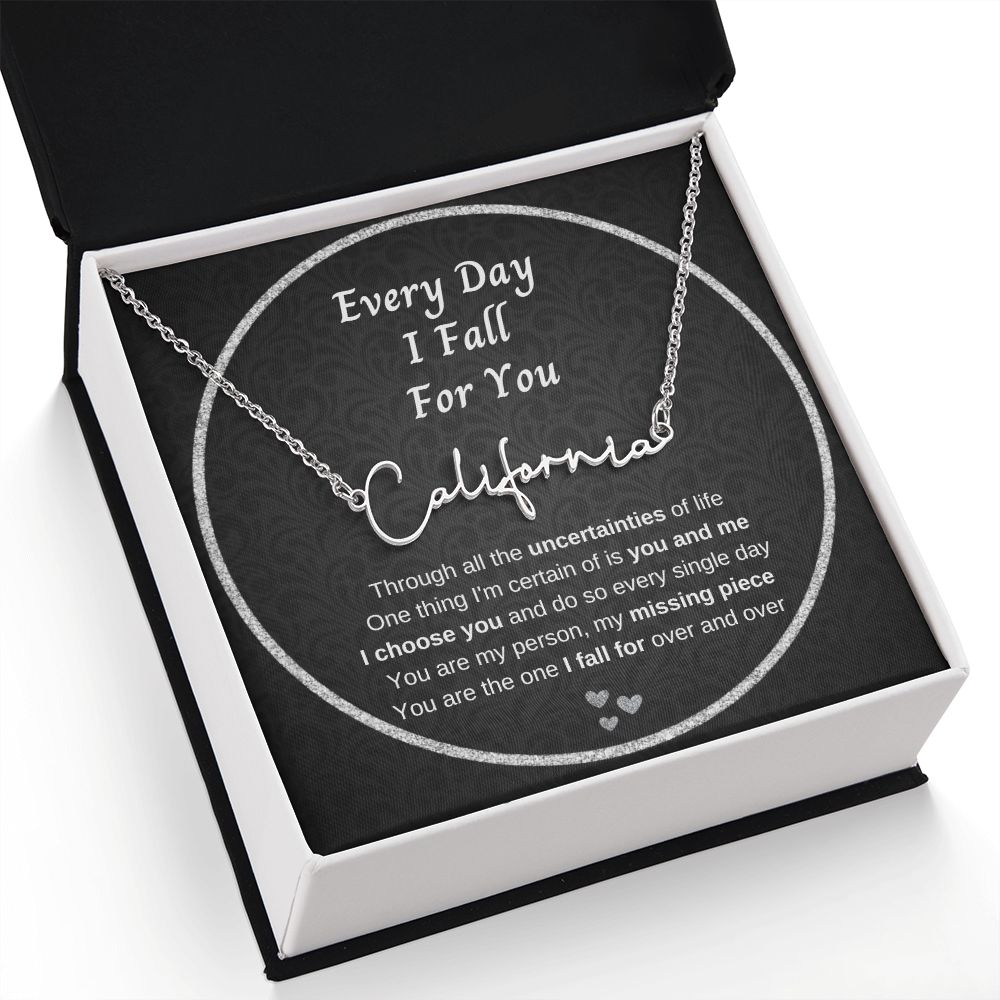 Signature Name Necklace | Gift for Wife | Girlfriend | Soulmate | Lover | Mothers day | Birthday | Anniversary