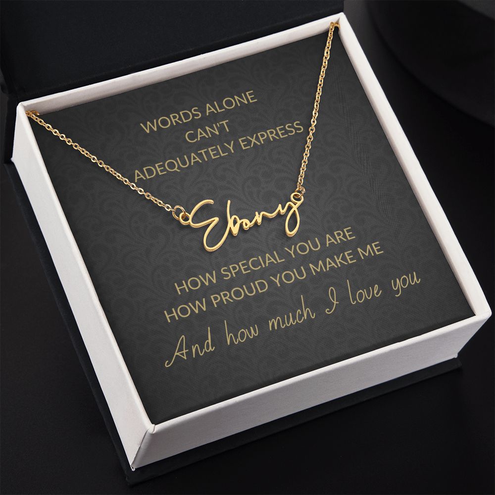 Signature Name Necklace Handwritten | Words Alone