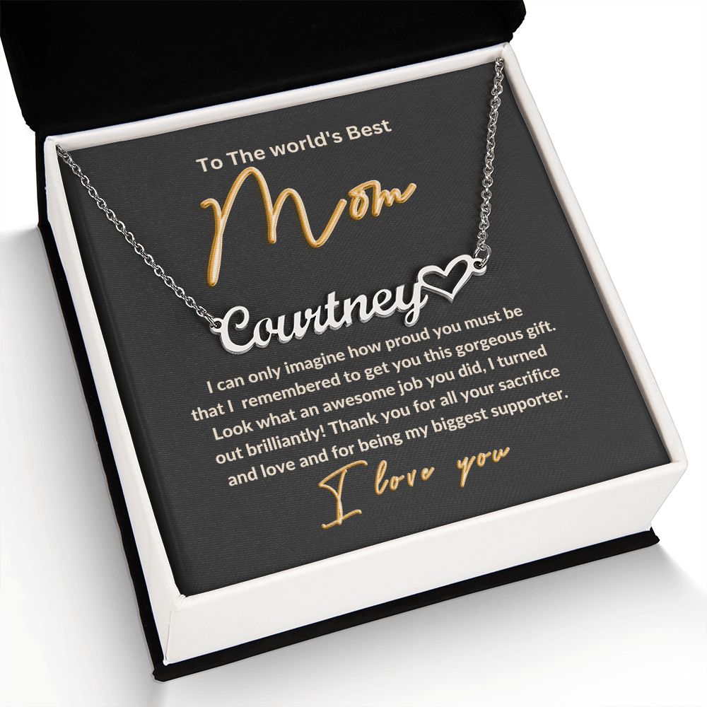 Name Necklace Heart | Gift for Mom | Gift from Daughter | Gift from Son | Mothers Day