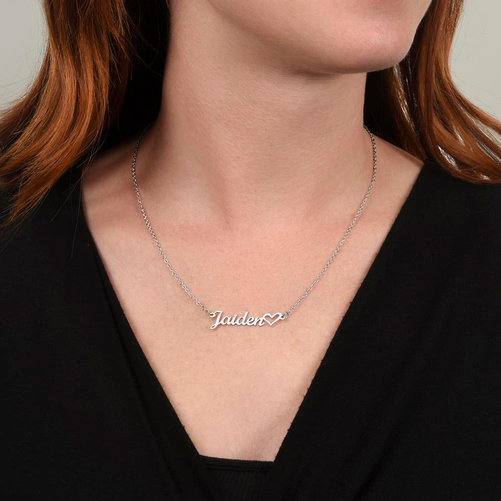 Name Necklace with Heart | Mothers Day | Gift from Daughter | Gift from Son