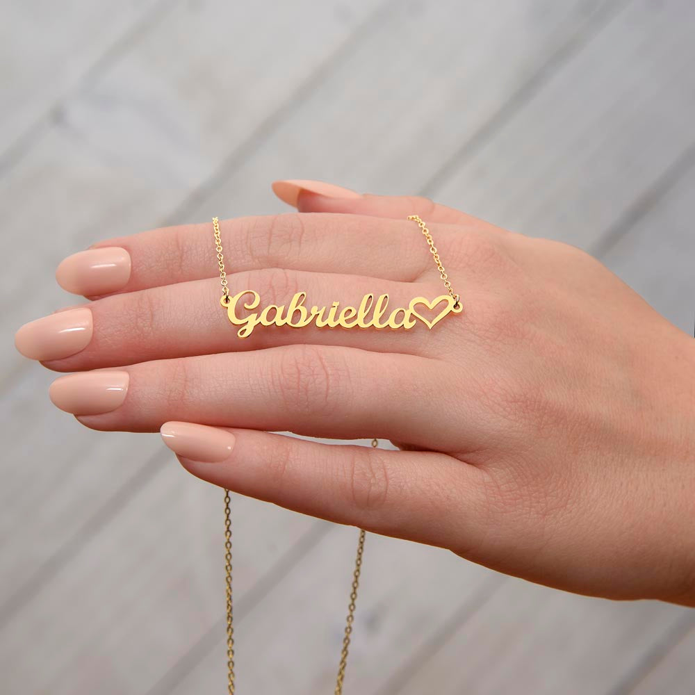 Name Necklace with Heart | Gift for Mom | Gift for Daughter | Gift for Wife | Soulmate