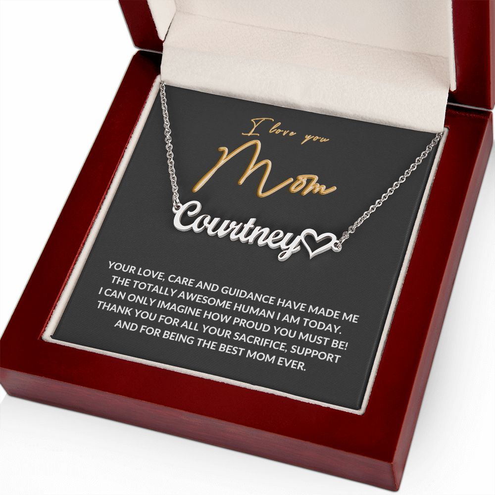 Name Necklace and Heart | Gift for Mom | Gift From Daughter | Gift from Son | Mothers day