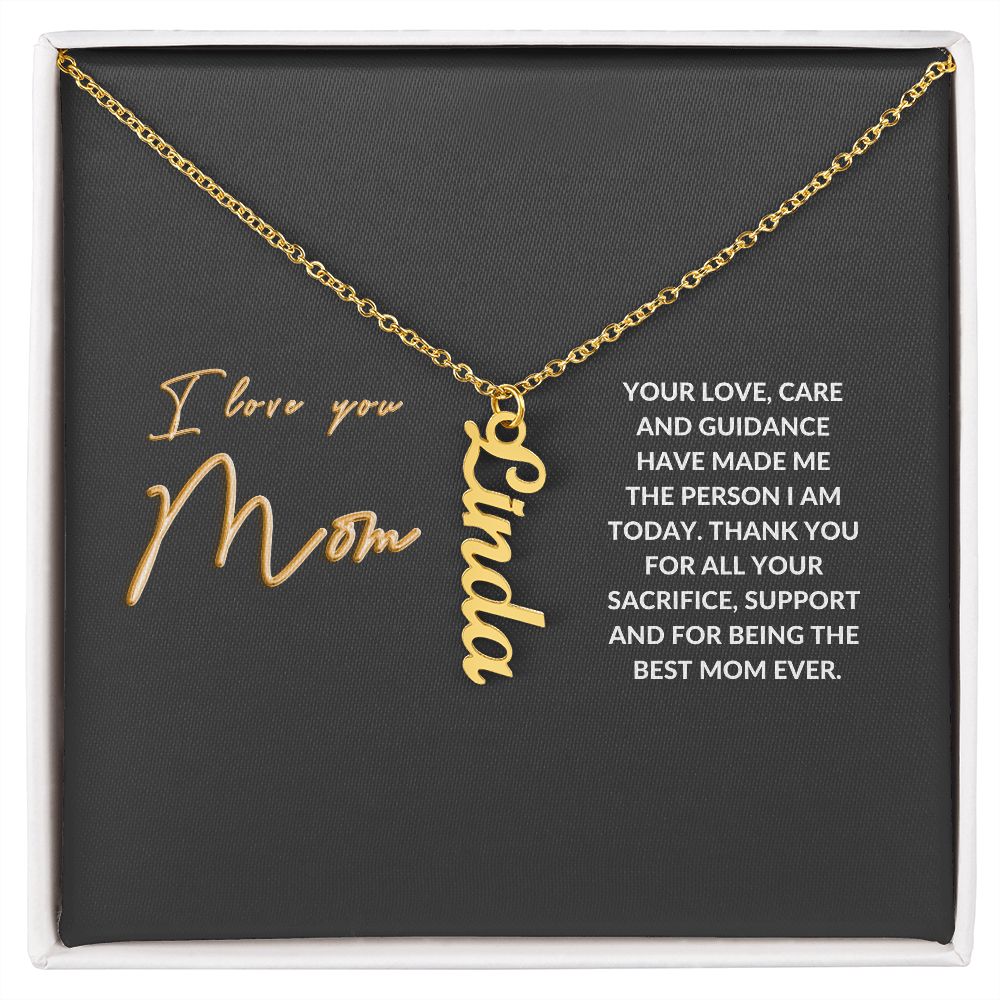Vertical Name Necklace | Best Mom Ever
