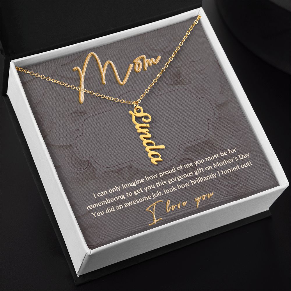 Vertical Name Necklace | Gift for Mom | Mothers Day | Awesome Job