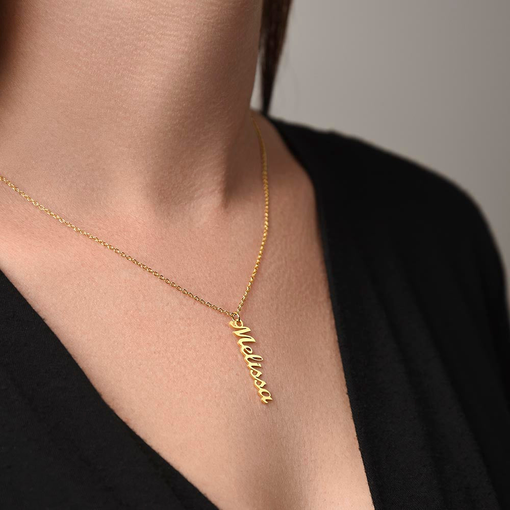 Vertical Name Necklace | Gift for Mom | Daughter | Wife | Soulmate | You are Loved