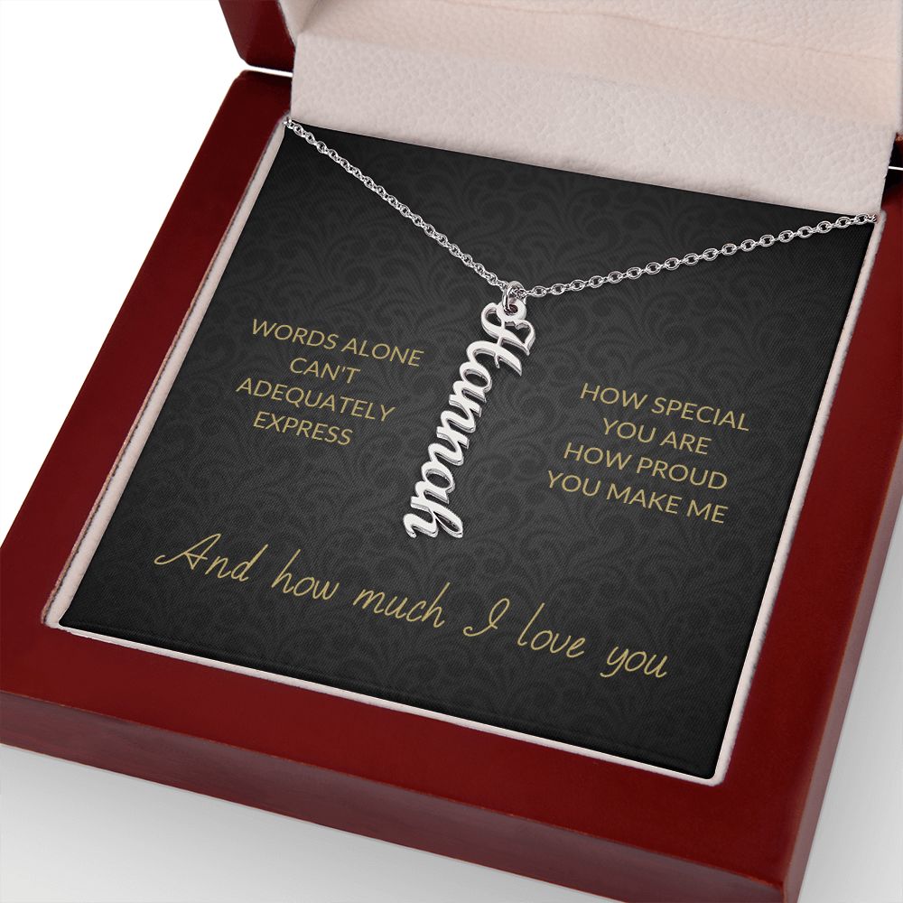 Vertical Name Necklace | Words Alone