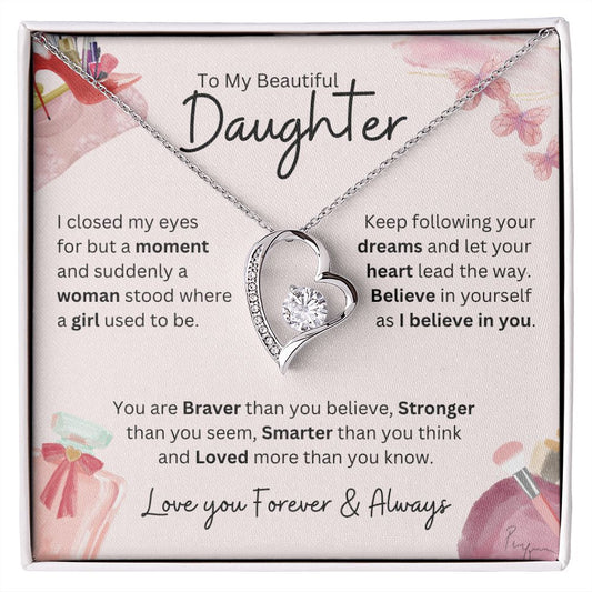 Forever Love Necklace | Beautiful Daughter | Bonus Daughter | Step Daughter | Birthday | Graduation